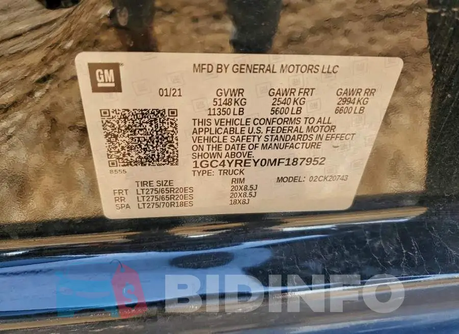 1GC4YREY0MF187952 Photo# 12