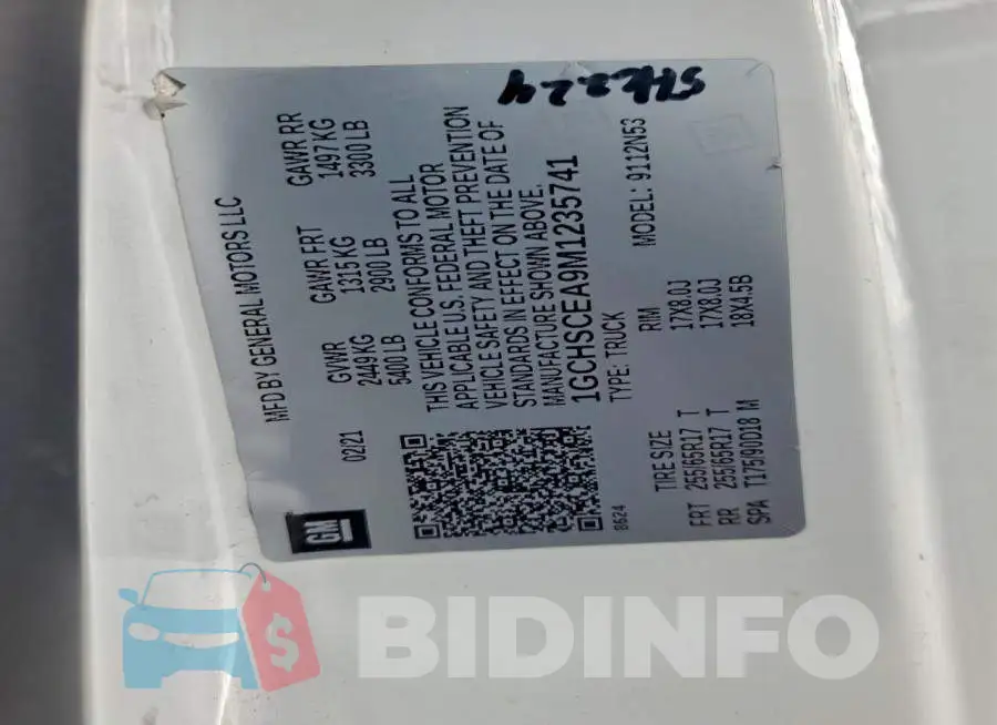 1GCHSCEA9M1235741 Photo# 13