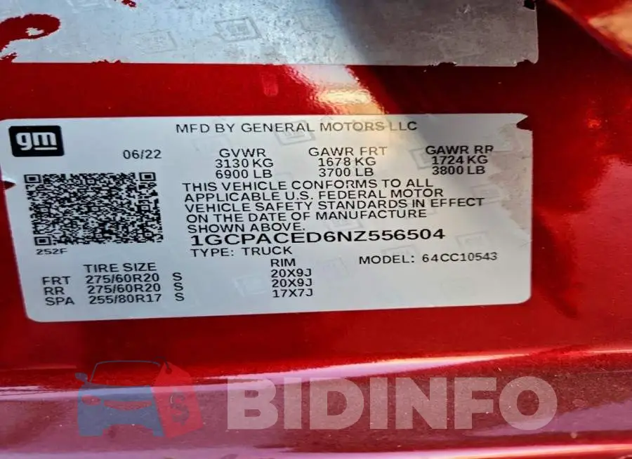 1GCPACED6NZ556504 Photo# 12