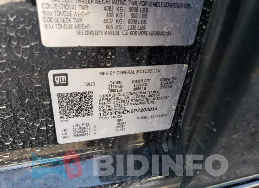 1GCPDBEK6PZ203814 Photo# 13