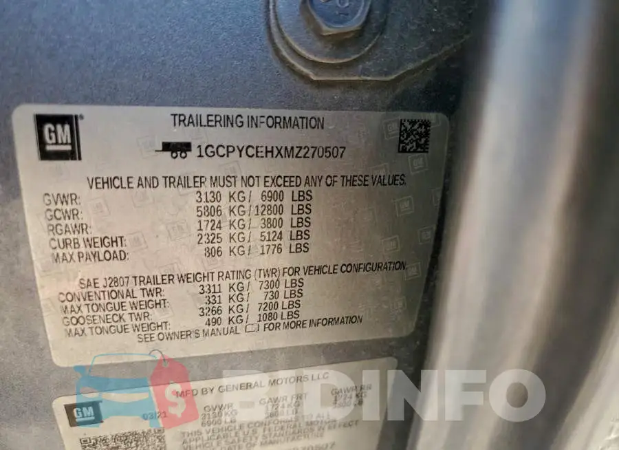 1GCPYCEHXMZ270507 Photo# 12