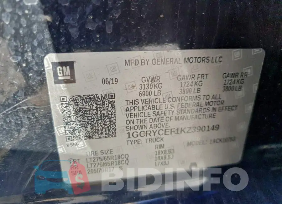1GCRYCEF1KZ390149 Photo# 12