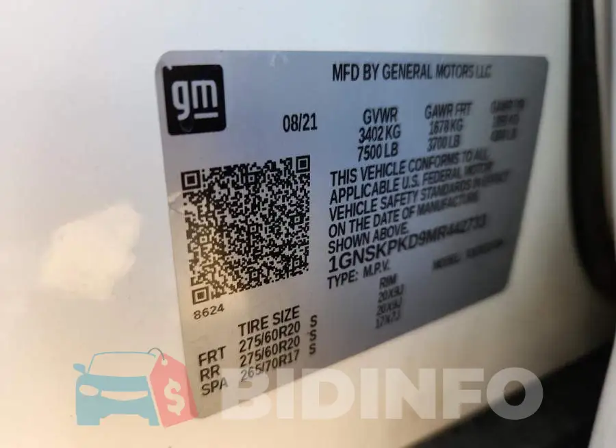 1GNSKPKD9MR442733 Photo# 14