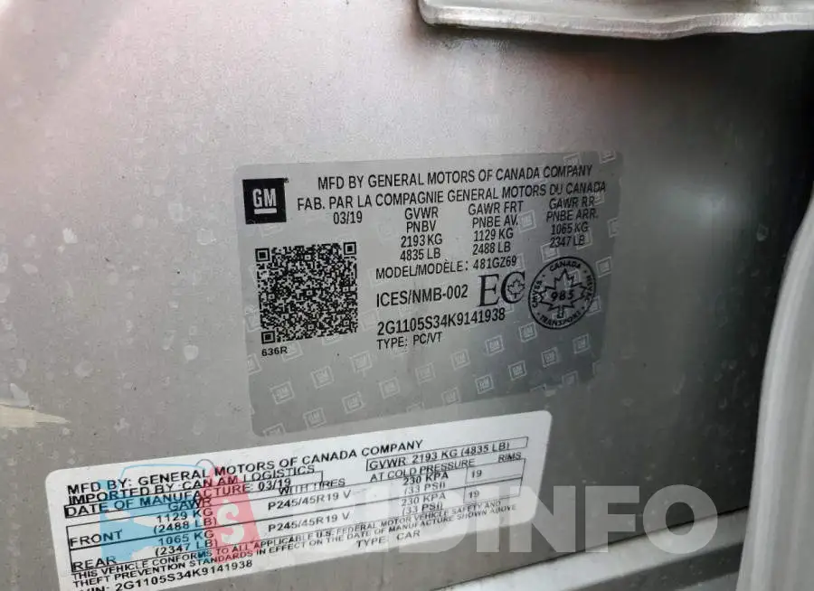 2G1105S34K9141938 Photo# 12