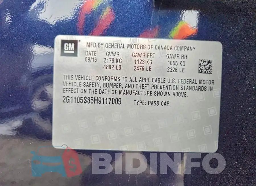 2G1105S35H9117009 Photo# 13