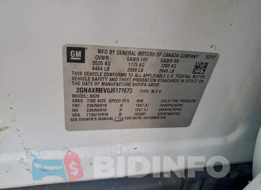 2GNAXMEV0J6177675 Photo# 14