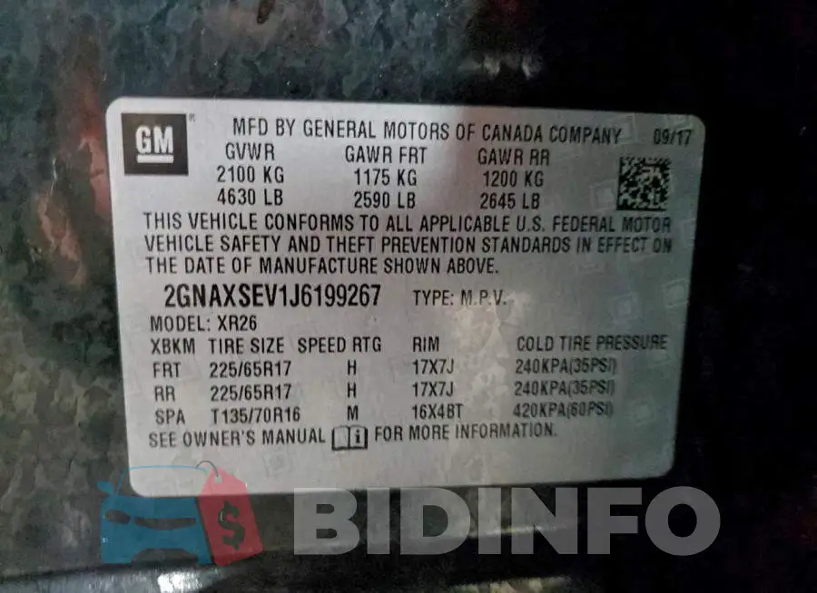 2GNAXSEV1J6199267 Photo# 13