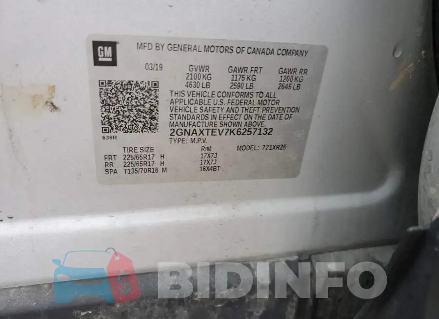2GNAXTEV7K6257132 Photo# 13