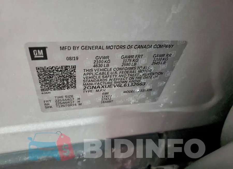 2GNAXUEV6L6132663 Photo# 13