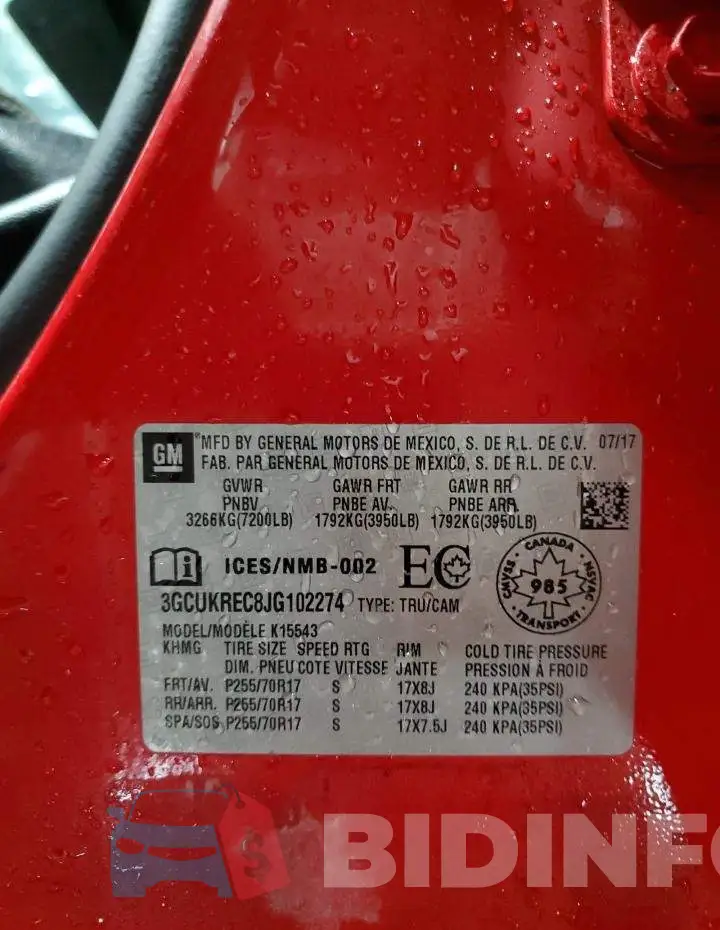 3GCUKREC8JG102274 Photo# 12