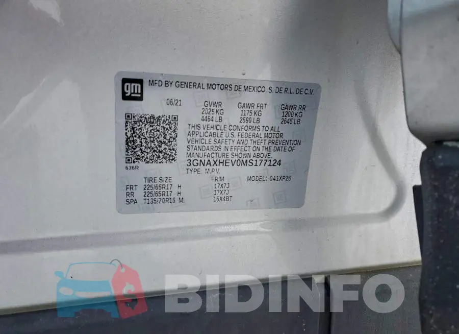 3GNAXHEV0MS177124 Photo# 14
