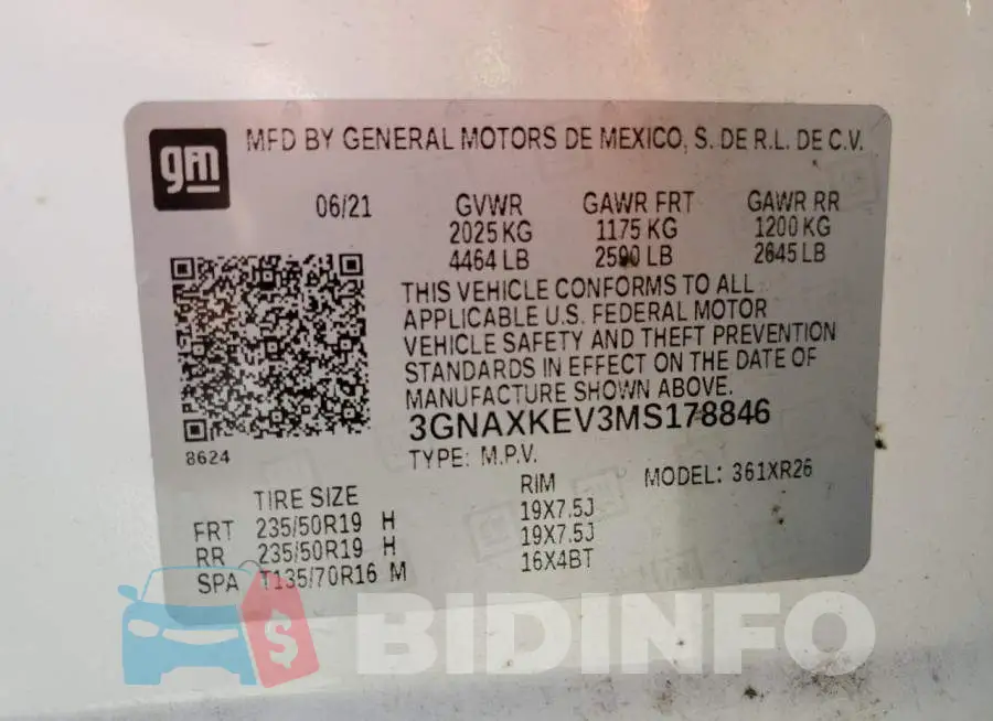 3GNAXKEV3MS178846 Photo# 13