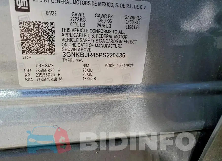 3GNKBJR45PS220436 Photo# 14