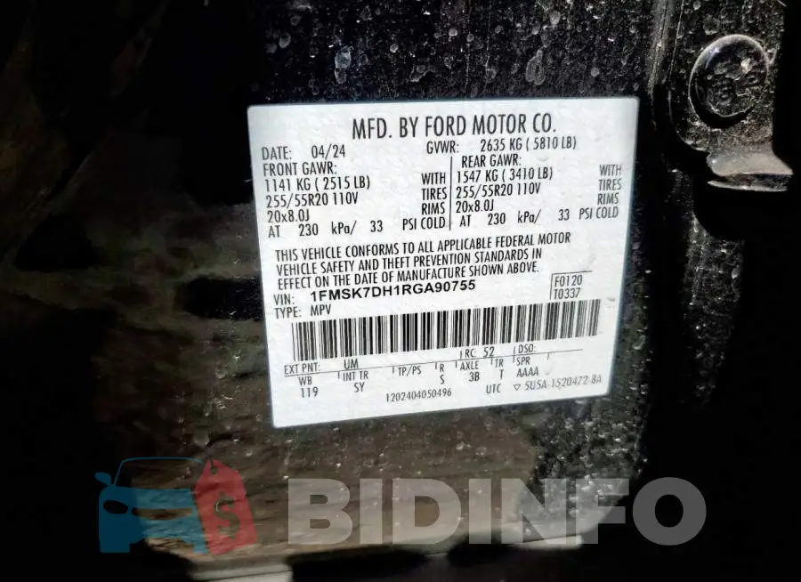 1FMSK7DH1RGA90755 Photo# 13