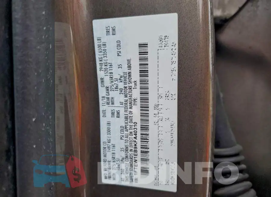 1FTEW1EB9KFA40310 Photo# 12