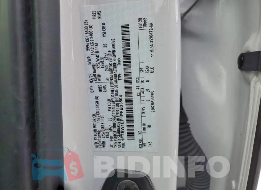 1FTEW1EP1PFB33504 Photo# 12