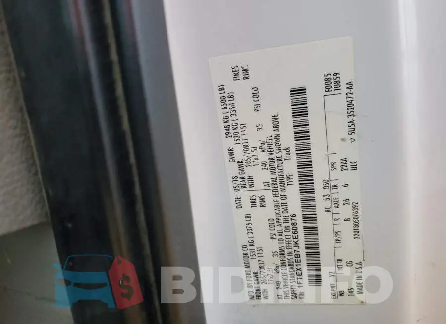 1FTEX1EB7JKE60876 Photo# 12