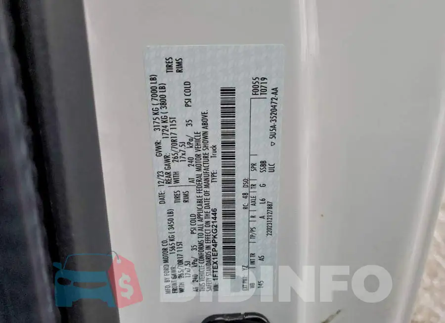 1FTEX1EP4PKG21446 Photo# 12
