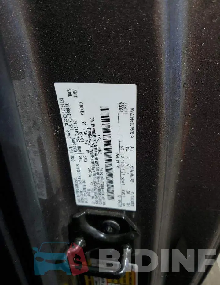 1FTFX1E53JFB10443 Photo# 12