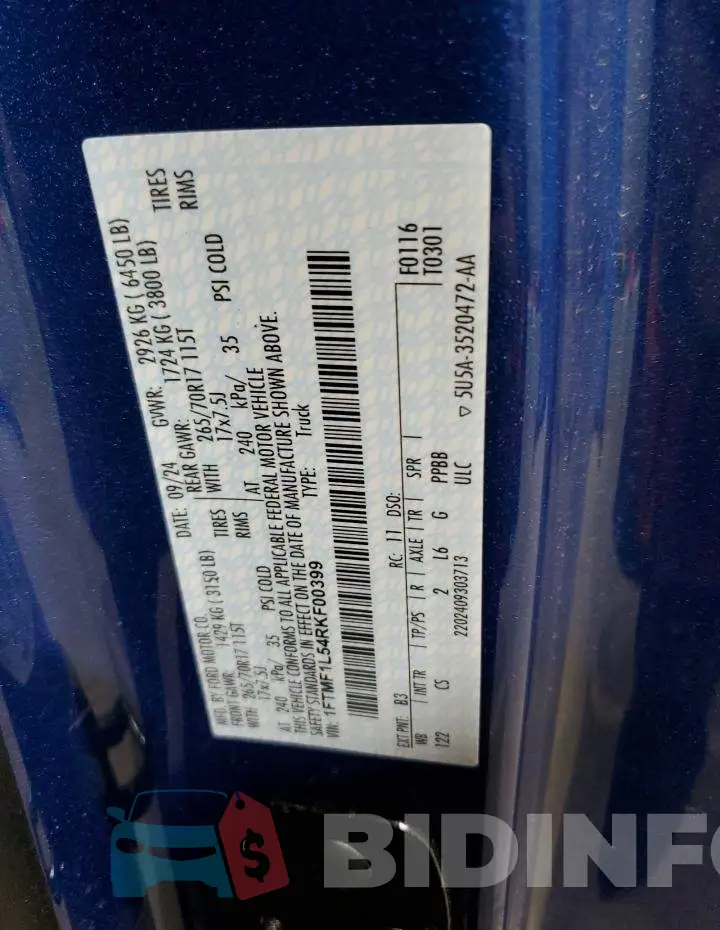 1FTMF1L54RKF00399 Photo# 13