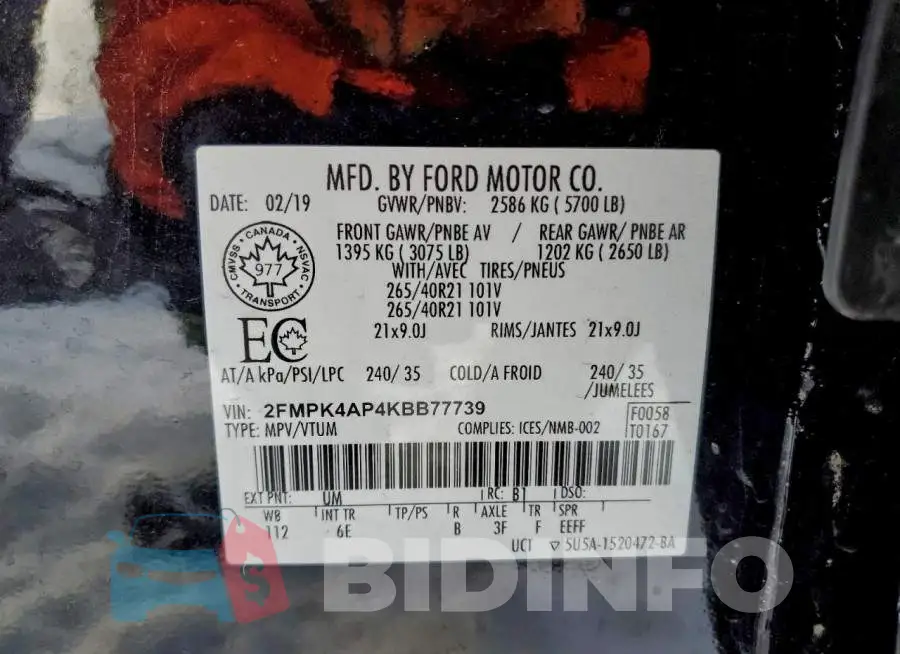 2FMPK4AP4KBB77739 Photo# 14