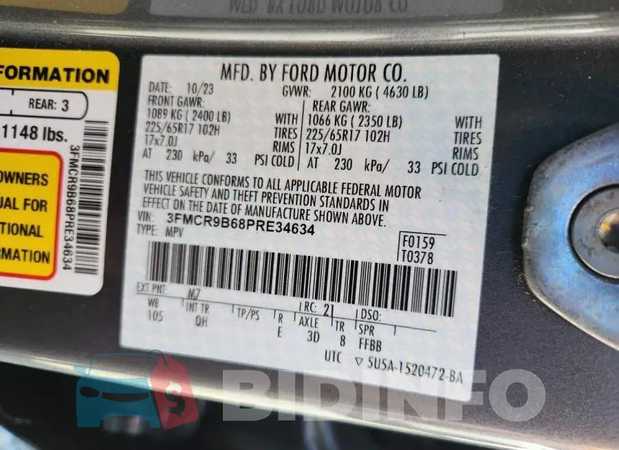 3FMCR9B68PRE34634 Photo# 13