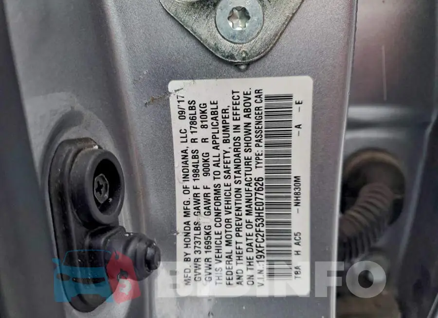 19XFC2F53HE077626 Photo# 12