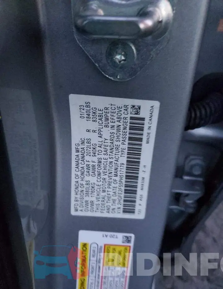 2HGFE2F55PH517179 Photo# 12