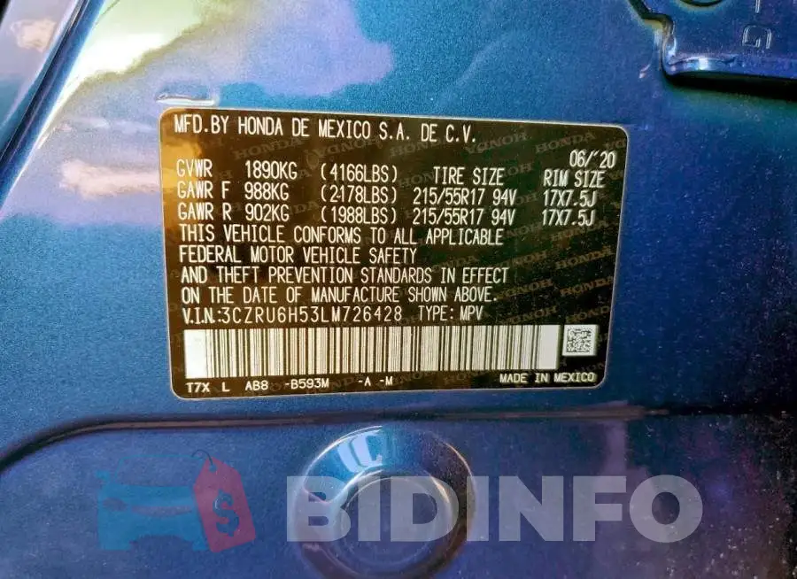 3CZRU6H53LM726428 Photo# 12