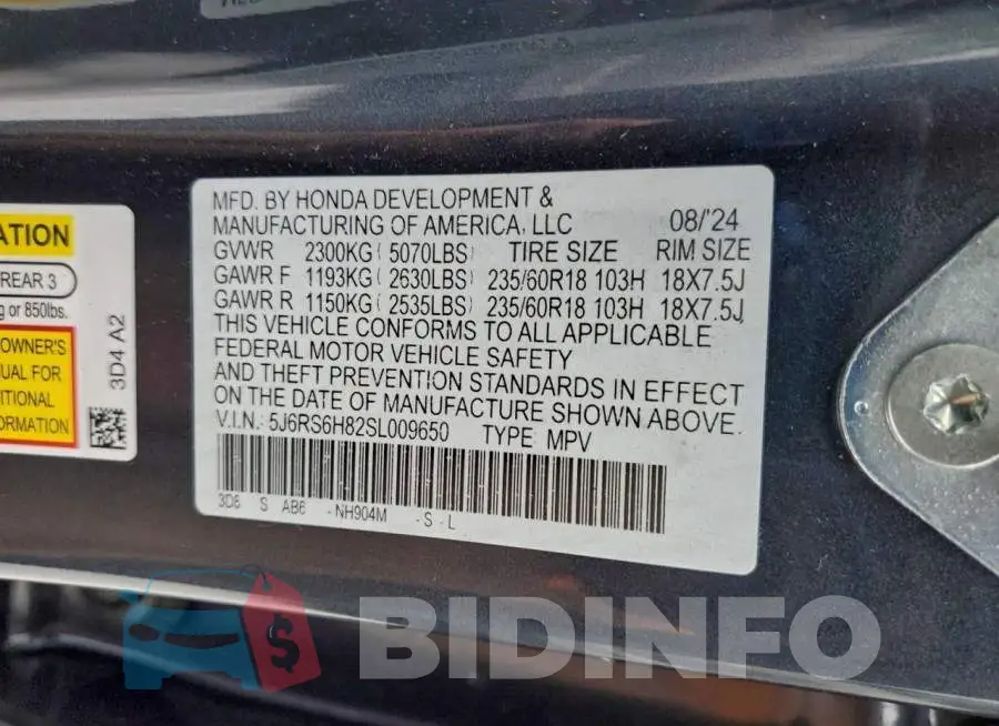 5J6RS6H82SL009650 Photo# 13