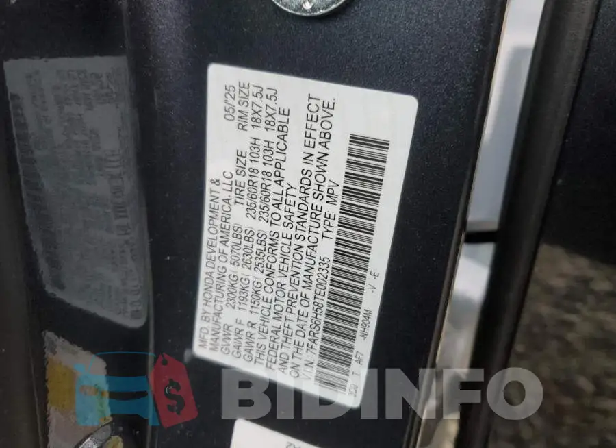 7FARS6H58TE002335 Photo# 13