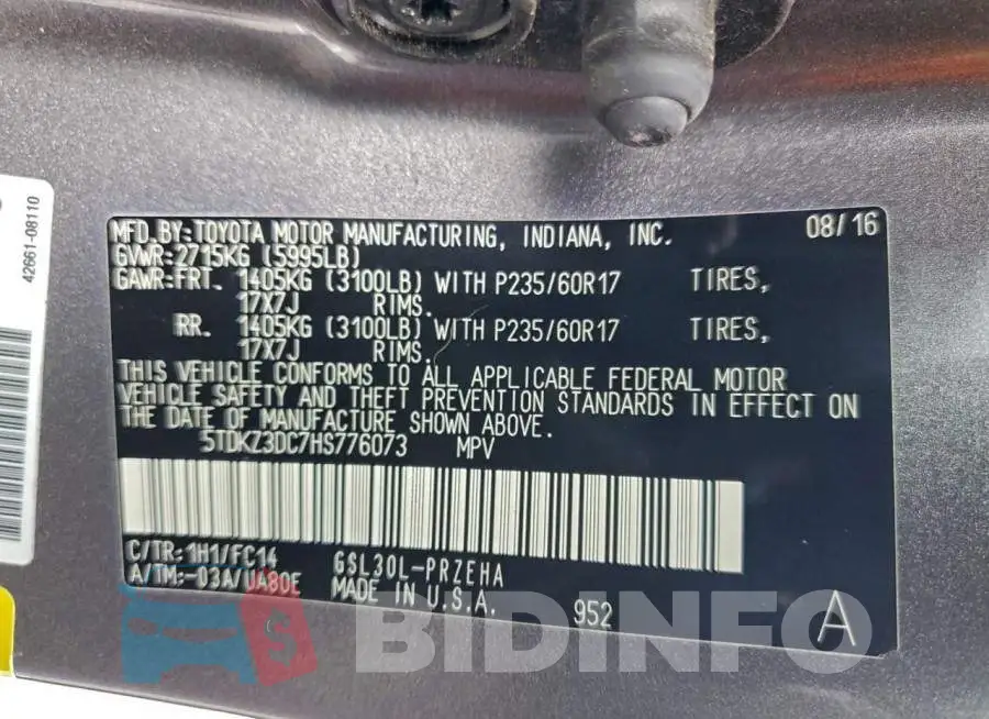 5TDKZ3DC7HS776073 Photo# 14