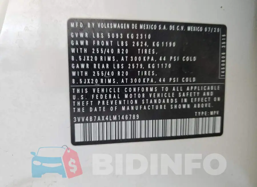 3VV4B7AX4LM146789 Photo# 13