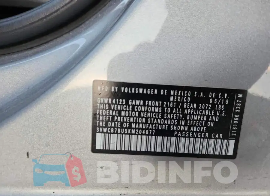 3VWCB7BU5KM204077 Photo# 12