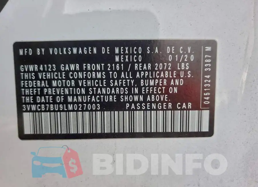 3VWCB7BU9LM027003 Photo# 13