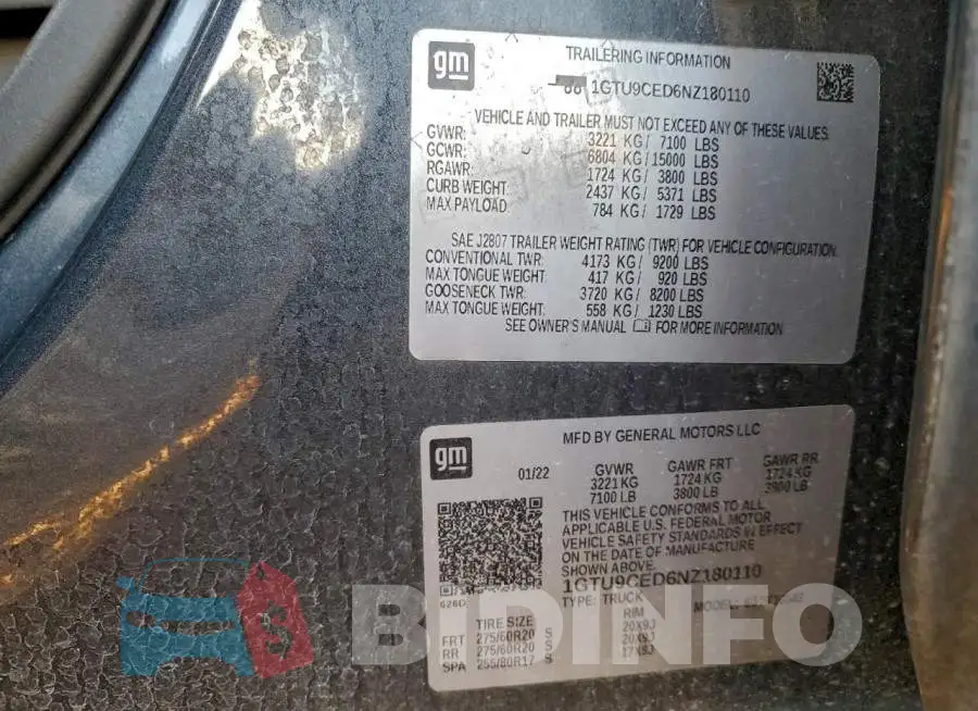 1GTU9CED6NZ180110 Photo# 12