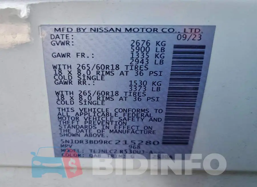 5N1DR3BD9RC215280 Photo# 13