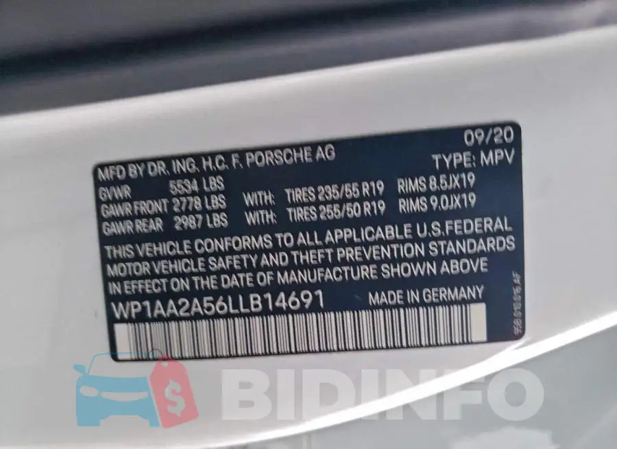 WP1AA2A56LLB14691 Photo# 14
