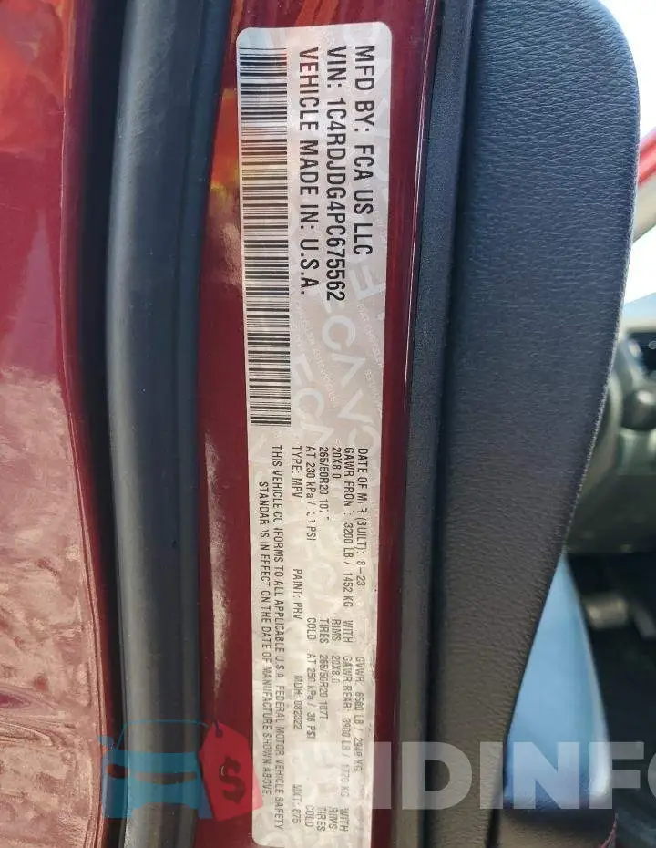 1C4RDJDG4PC675562 Photo# 13
