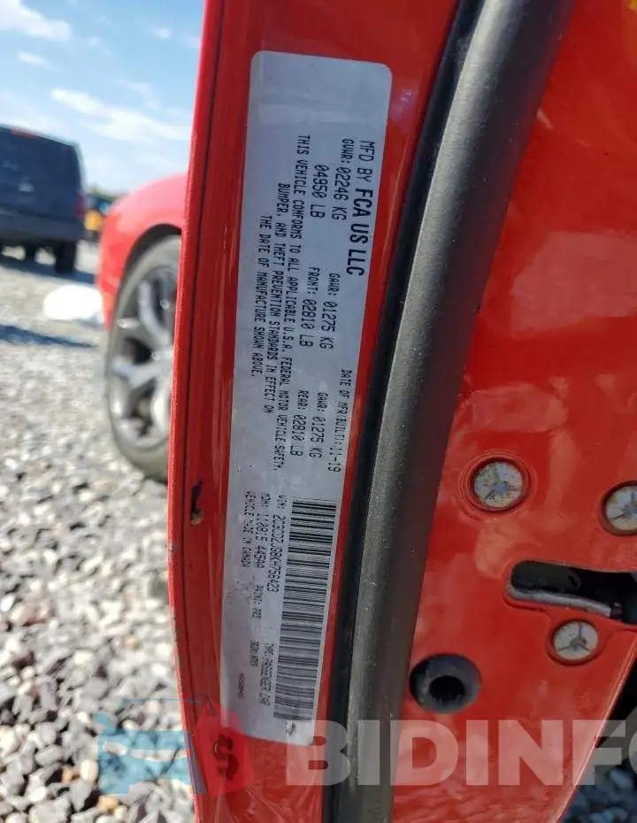 2C3CDZJG8KH756423 Photo# 12