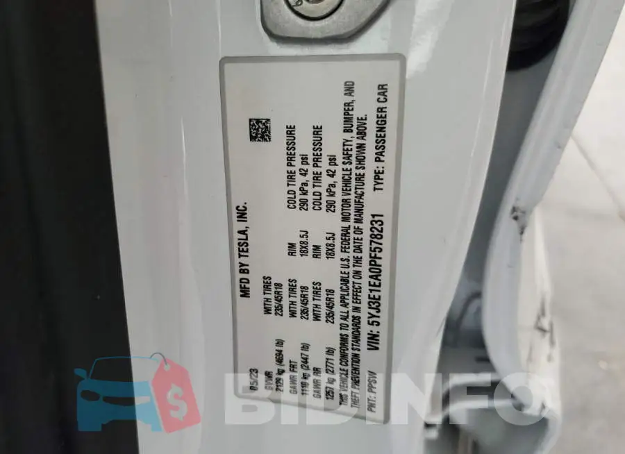 5YJ3E1EA0PF578231 Photo# 12
