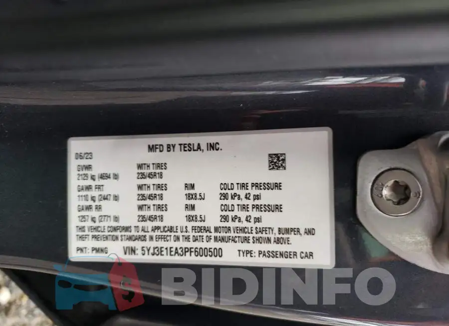 5YJ3E1EA3PF600500 Photo# 12