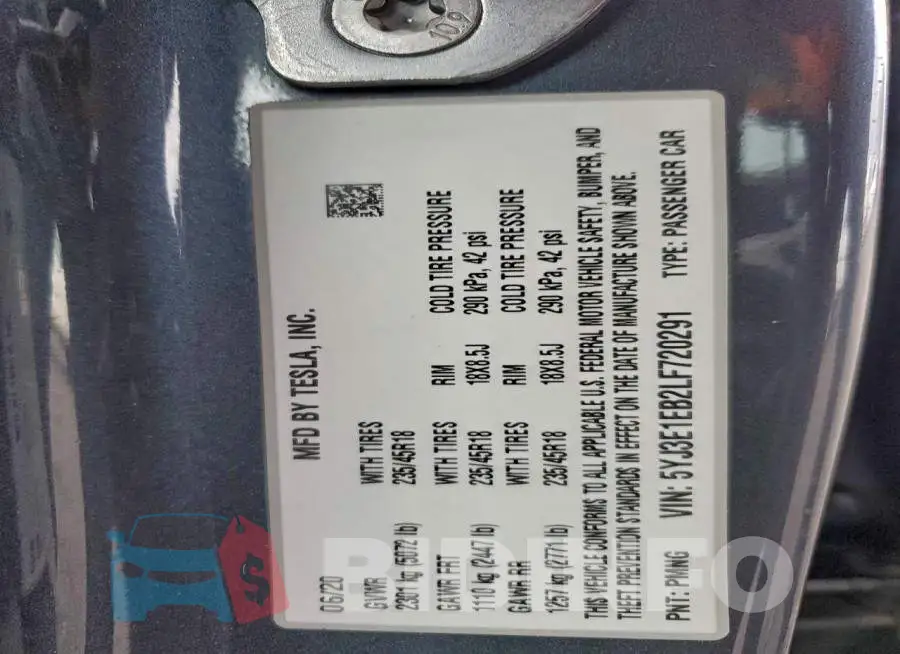 5YJ3E1EB2LF720291 Photo# 12