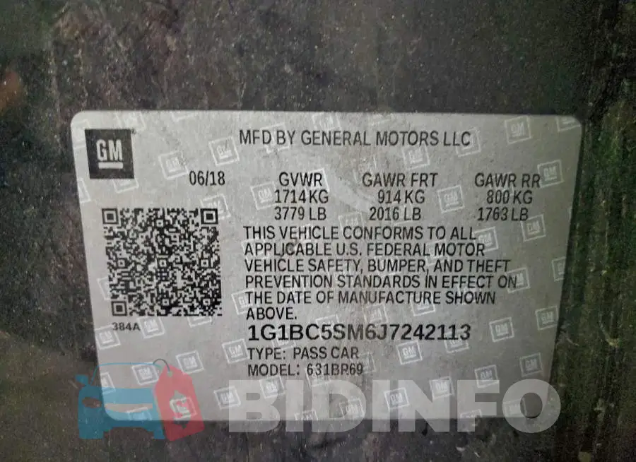 1G1BC5SM6J7242113 Photo# 12