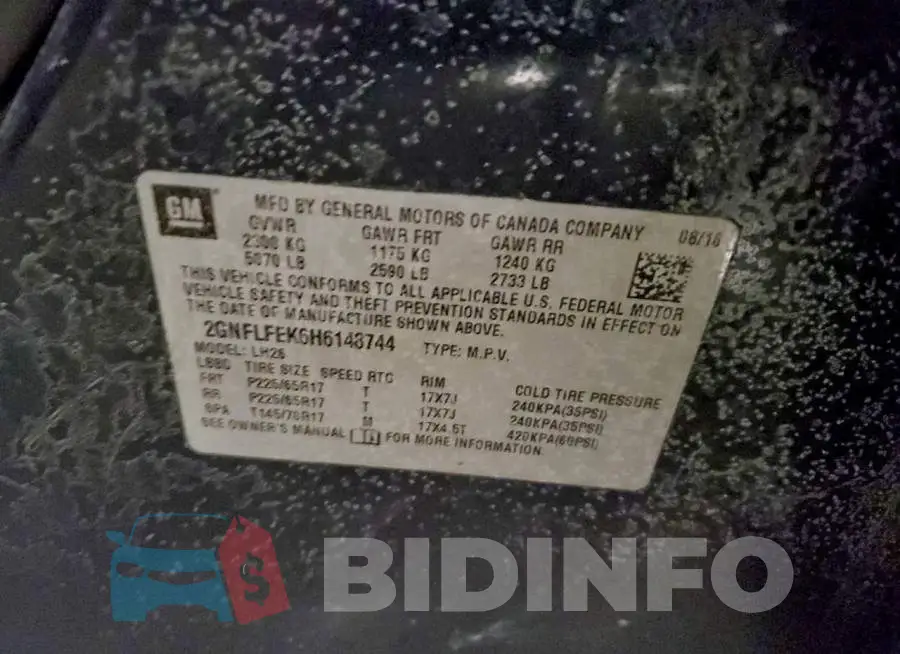 2GNFLFEK6H6148744 Photo# 13