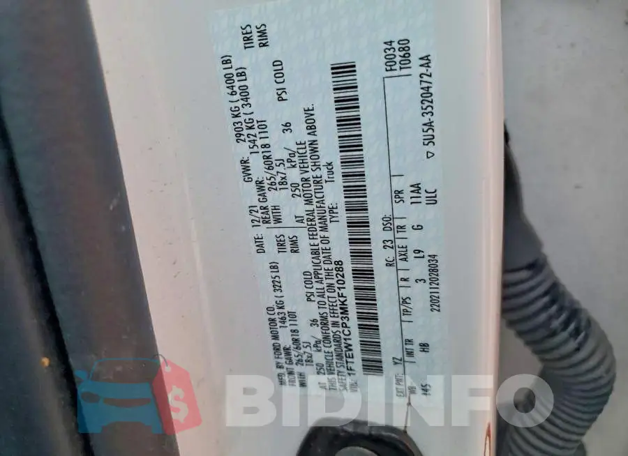 1FTEW1CP3MKF10288 Photo# 12