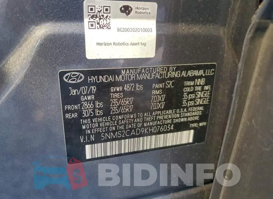 5NMS2CAD9KH076034 Photo# 13