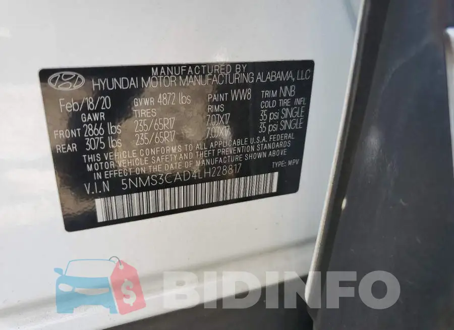 5NMS3CAD4LH228817 Photo# 13
