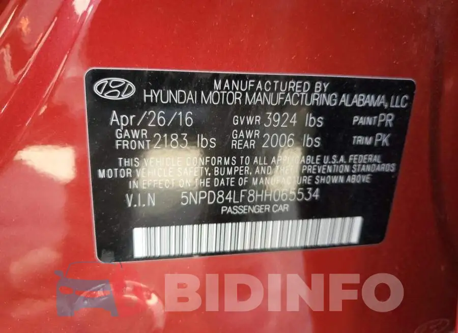 5NPD84LF8HH065534 Photo# 12