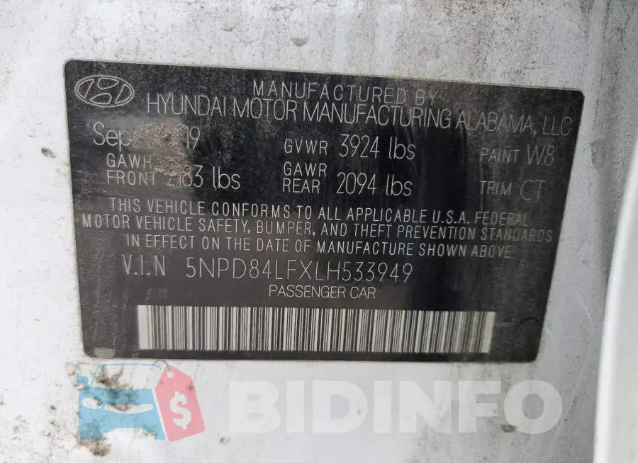 5NPD84LFXLH533949 Photo# 13